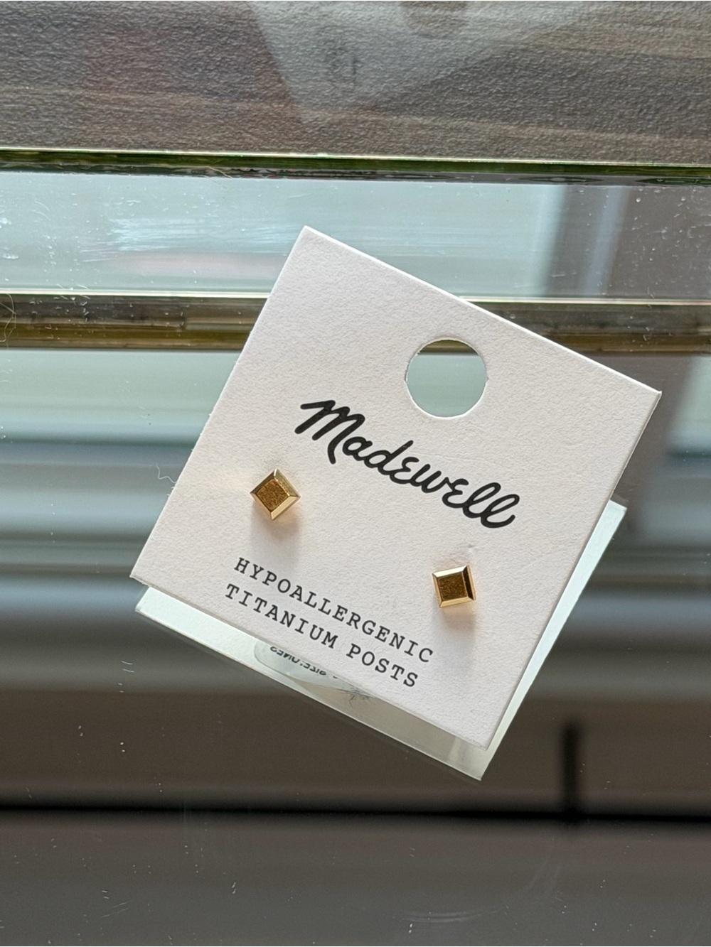 Madewell Gold Diamond-Cut Square Stud Earrings